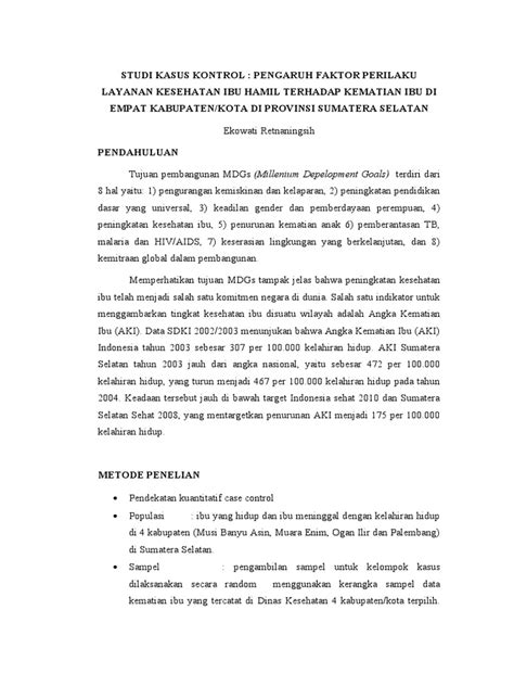 Contoh Telaah Jurnal Case Control