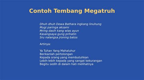 Contoh Tembang Megatruh