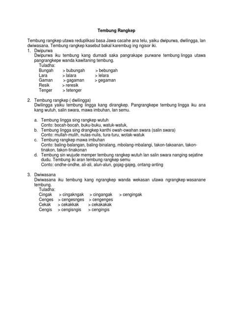 Contoh Tembung Rangkep