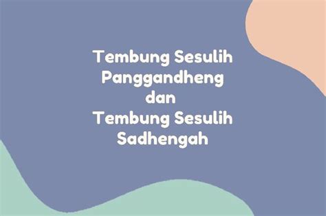 Contoh Tembung Sesulih