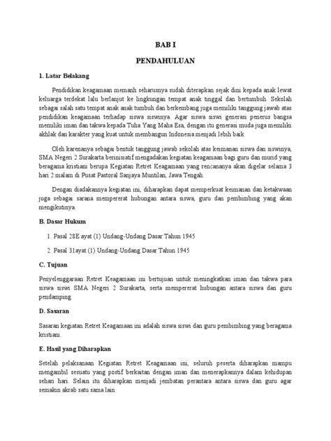 Contoh pendahuluan proposal