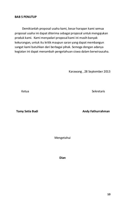 Contoh penutup proposal