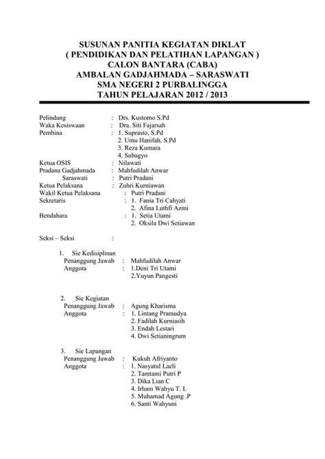 Contoh susunan panitia