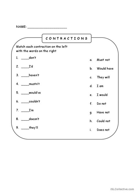 Streamline Your Learning with Our Exclusive Contractions Worksheet PDF - The Ultimate Tool for Perfecting Written Communication!