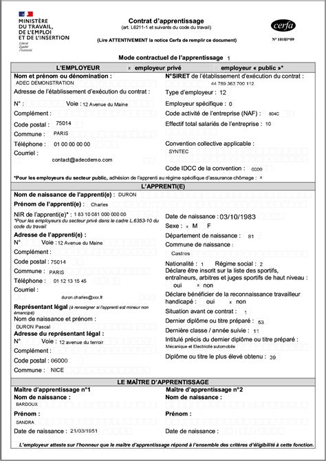 Contrat d'apprentissage