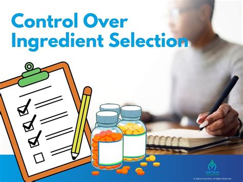 Control Over Ingredients