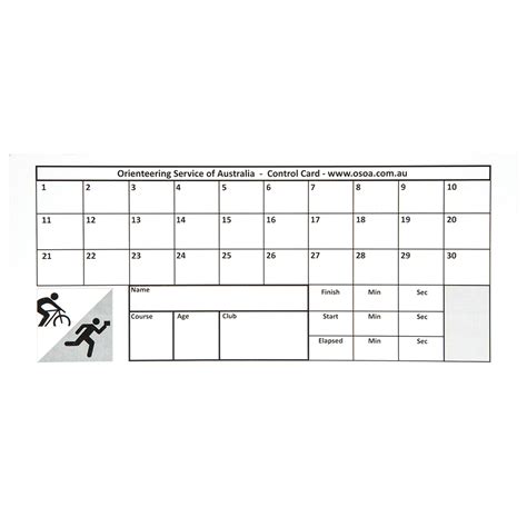 Control Punch Cards With Orienteering Control Card Template - Great