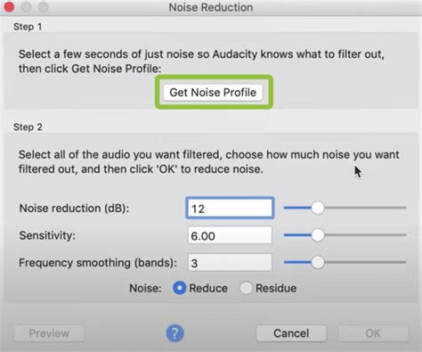 Control background noise using settings
