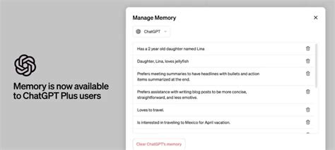 Control de la memoria ChatGPT Plus