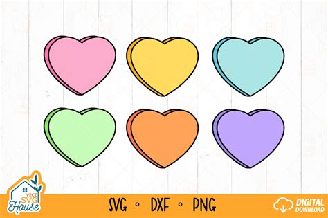 Sweeten Your Crafts with Conversation Hearts SVG: Embrace the Love-themed Designs!