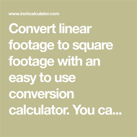 Diagram showing how to calculate square footage from linear feet