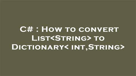 th?q=Convert List Of Strings To Dictionary - Effortlessly Convert Strings to Dictionary: Quick Guide