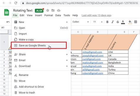 Converting Excel to Google Sheets