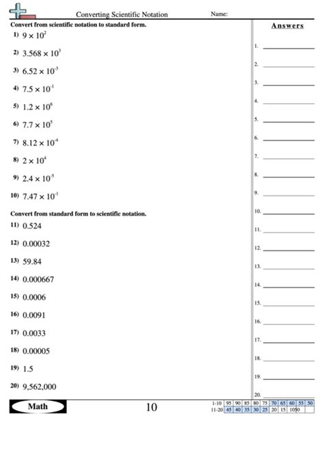 Converting To Scientific Notation Worksheet