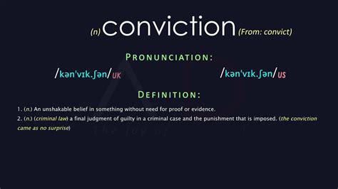 Conviction Meaning In English