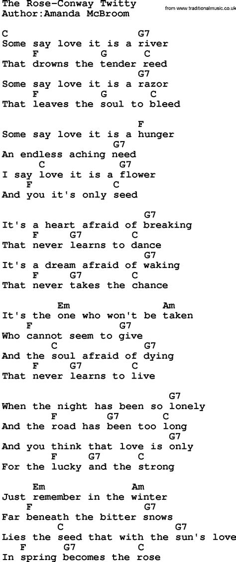 Conway Twitty The Rose Lyrics