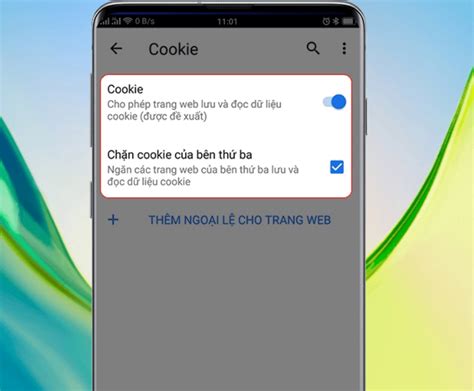 Cookie sur Android