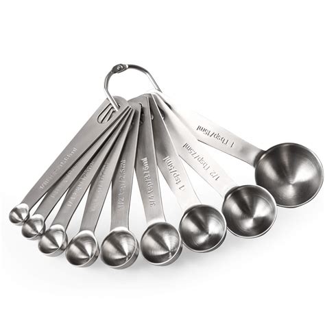 Stainless Steel Measuring Spoons, Set of 6 for Measuring Dry and Liquid