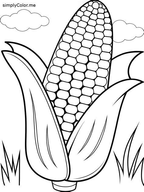 Corn On Cob Coloring Page
