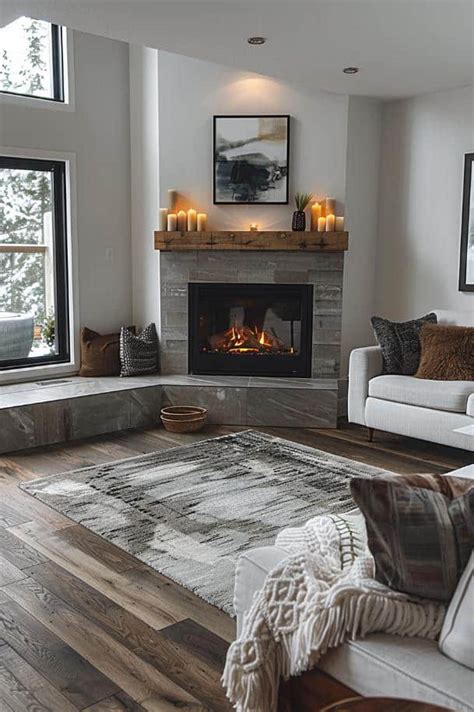 Corner Fireplace Living Room Design