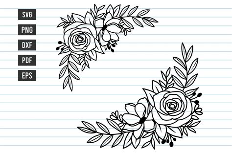 Transform Your Crafting with Intricate Corner Floral SVG Designs - Shop Now and Elevate Your Projects!