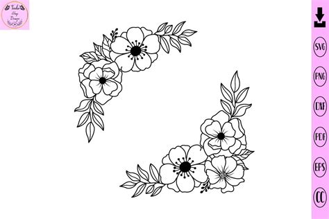 Transform Your Craft Projects with Stunning Corner Flowers SVG Designs – Add a Burst of Elegance to Your Creations!