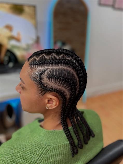 Cornrows with Defined Parts