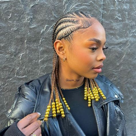 Cornrows with Stylish Beads