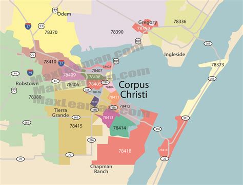 Corpus Christi Tx Zip Code Map Map Vector