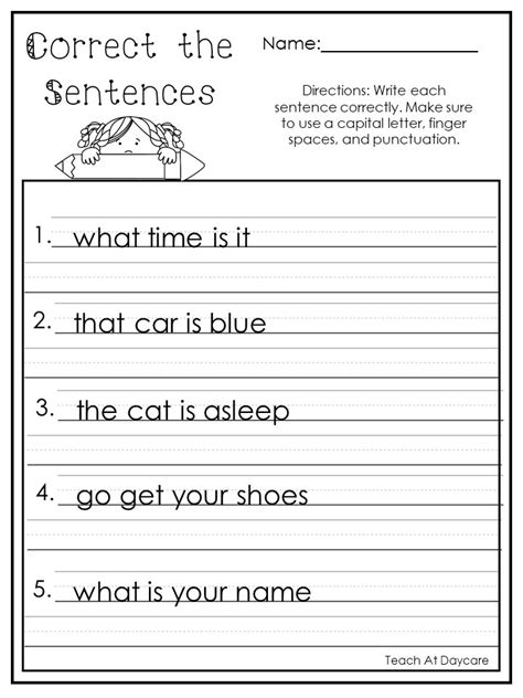 Correct The Sentences Worksheet