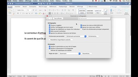 Correcteur Orthographe Word