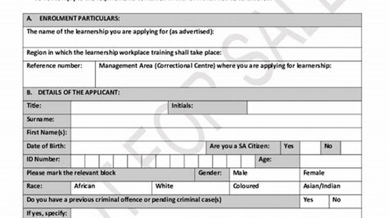 Correctional Application Form 2024