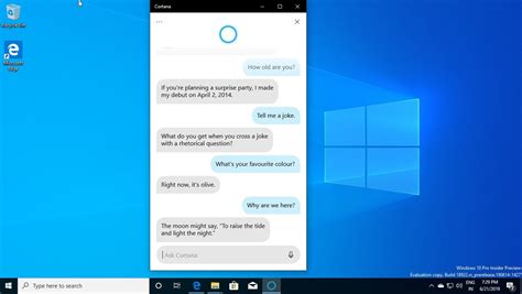 Cortana chat-based experienced