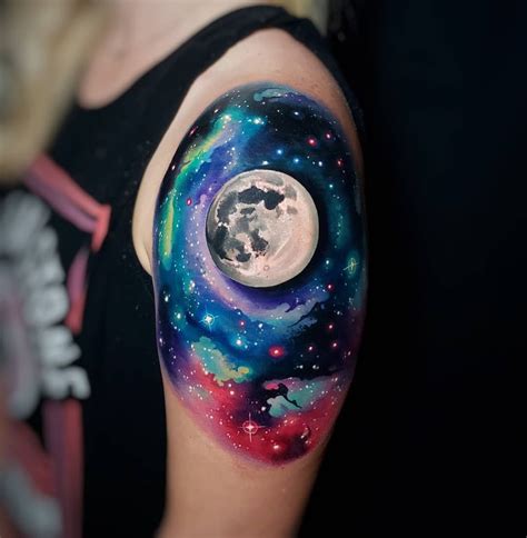 Bright cosmic tattoos by Tyler Malek