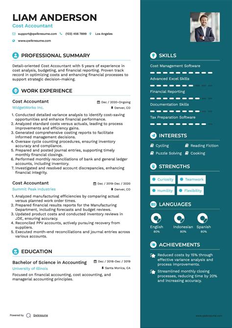 Cost Accountant Resume Sample
