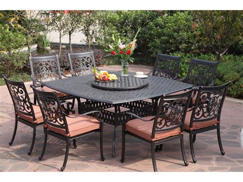 Shop COSCO Outdoor Living 7piece Blue Veil Brushed Aluminum Patio Furniture Dining Set with