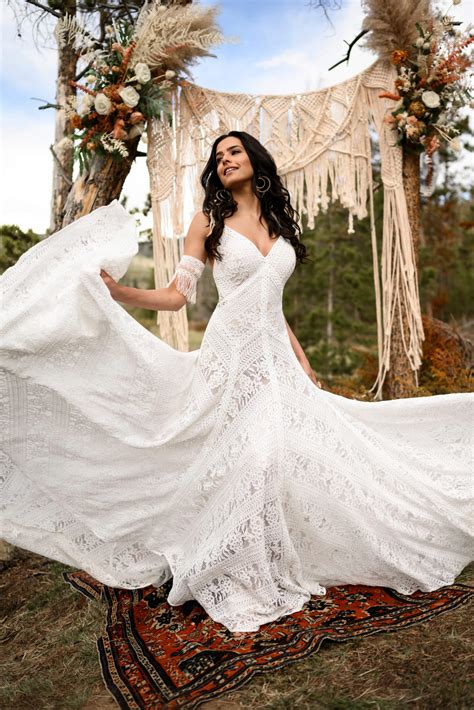 Fall in Love with Blissful Boho Chic: Cottagecore Inspired Wedding Dresses