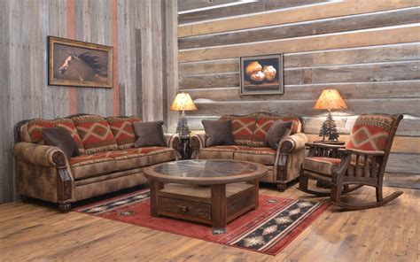 Couches and pillows in a rustic cabin