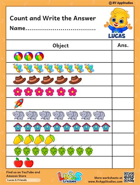 Count And Write Worksheets