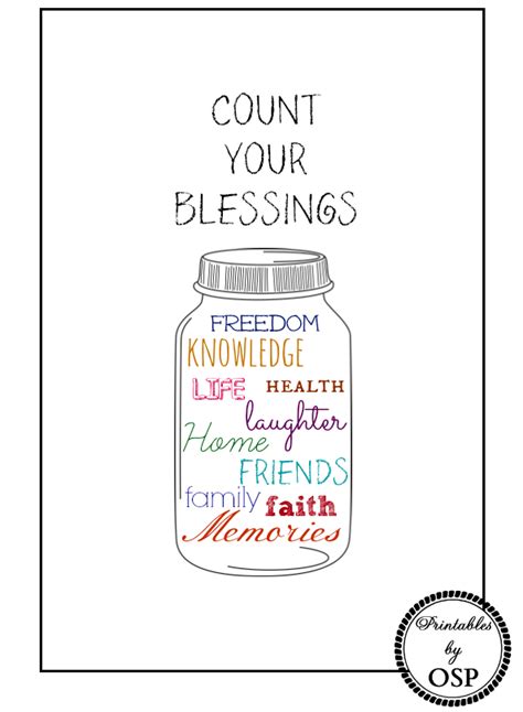Count Your Blessings Printable