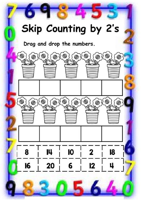 Count by 2 Worksheet for Preschool | Spring math kindergarten, Skip