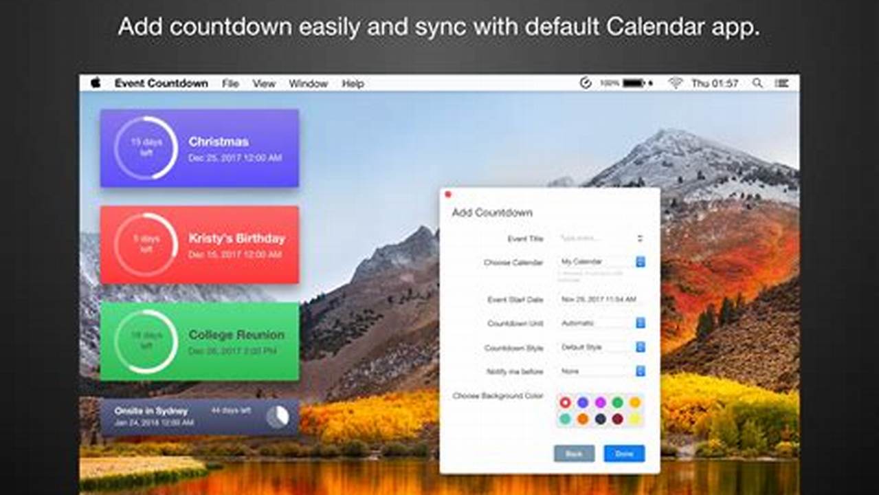 Countdown Calendar App For Desktop