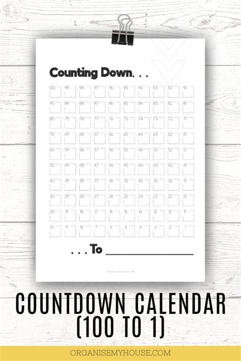 Countdown Calendar Printable