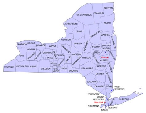 Counties Map Of New York