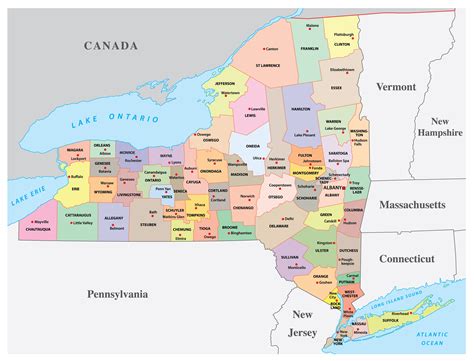 Counties Map Of New York