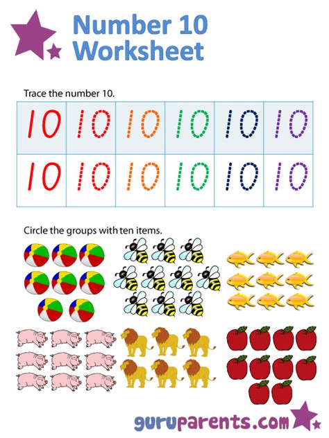 Counting By 10 Worksheets For Kindergarten