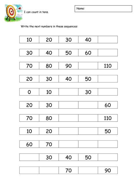 Counting By 10s Worksheet