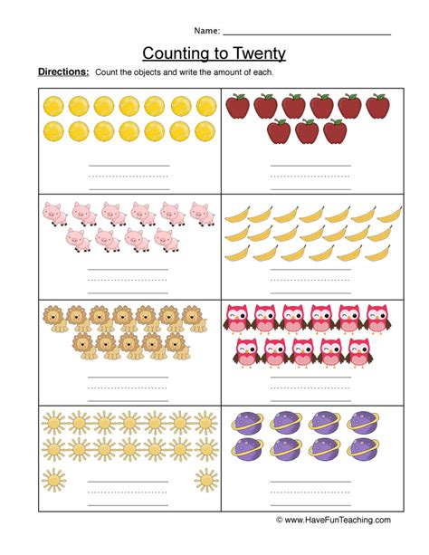 Counting Objects To 20 Worksheets Worksheets For All – Free Worksheets