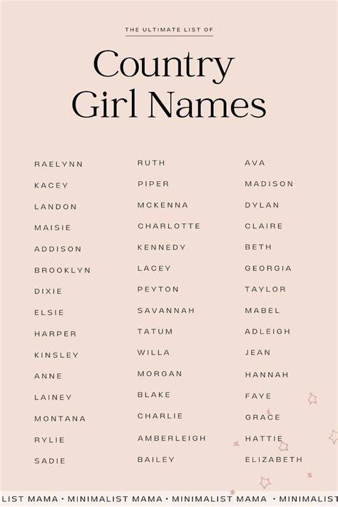 Country Girl Names That Start With L