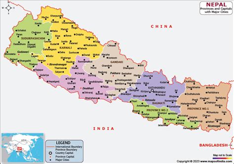 Cities map of Nepal
